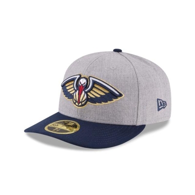 Grey New Orleans Pelicans Hat - New Era NBA Heather Low Profile 59FIFTY Fitted Caps USA8403592